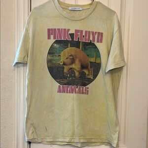 Daydreamer Yellow Short Sleeve Tee featuring Pink Floyd Animals Design
